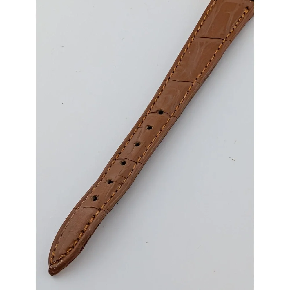 Vintage American Flag‎ Watch Women 26mm Case Brown Leather Band- New Battery